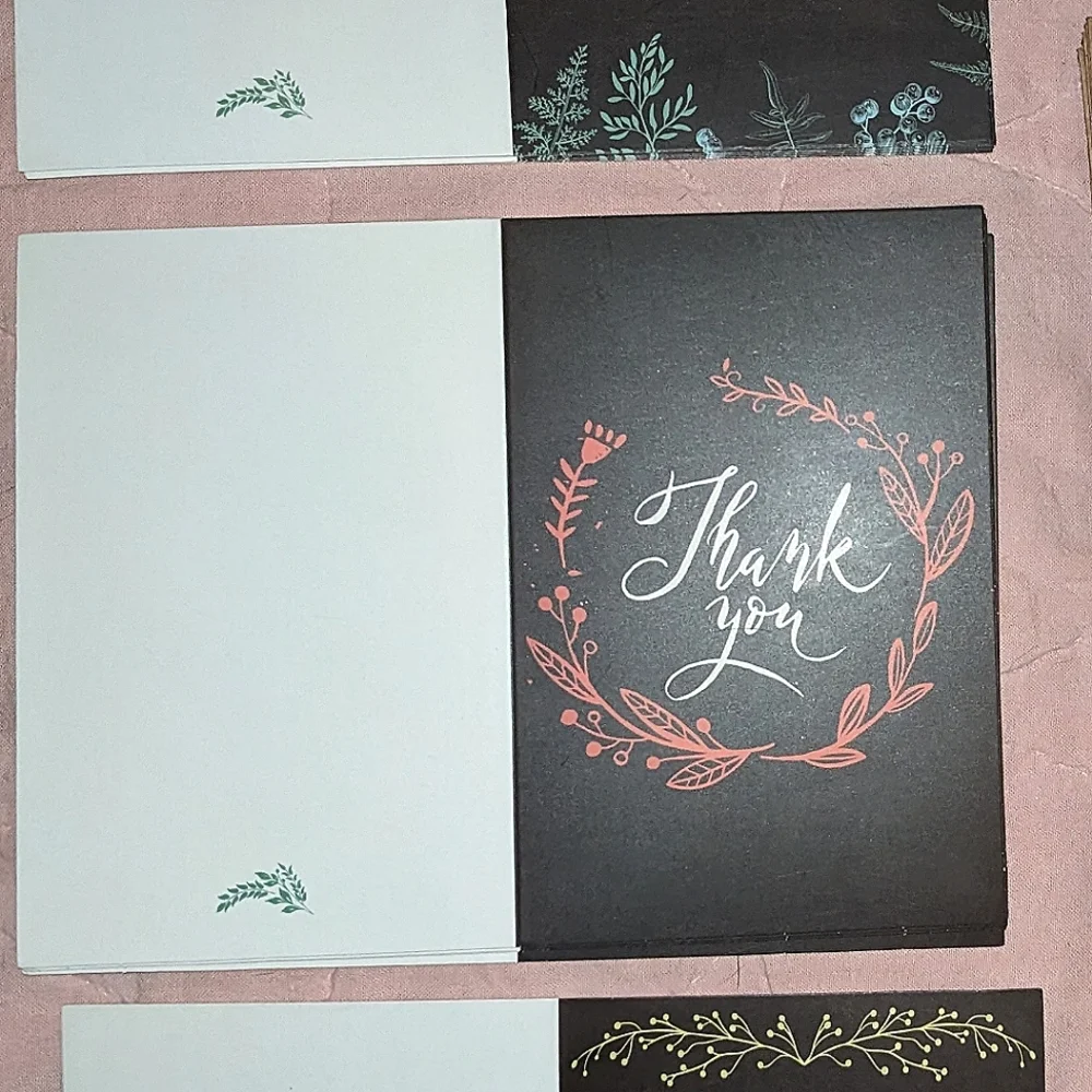 Last chance!20 Thank You Cards With Envelopes Blank Inside Extra Thick Cardstock